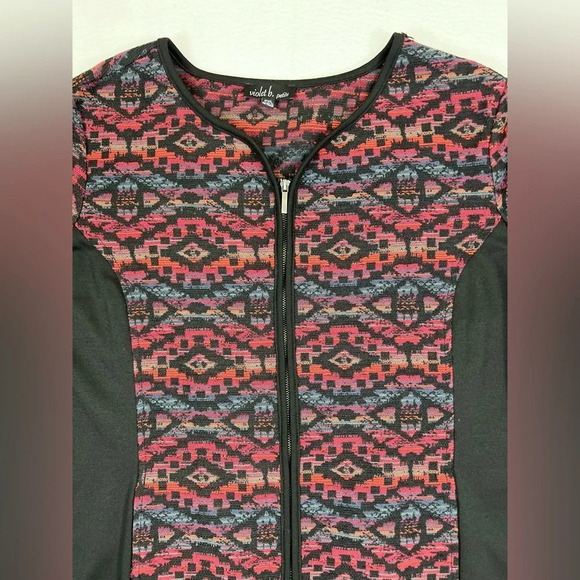 VIOLET B PETITE Long Sleeve Full Zip Aztec Embroidered Geometric Sweater‎ PXL - Picture 10 of 14